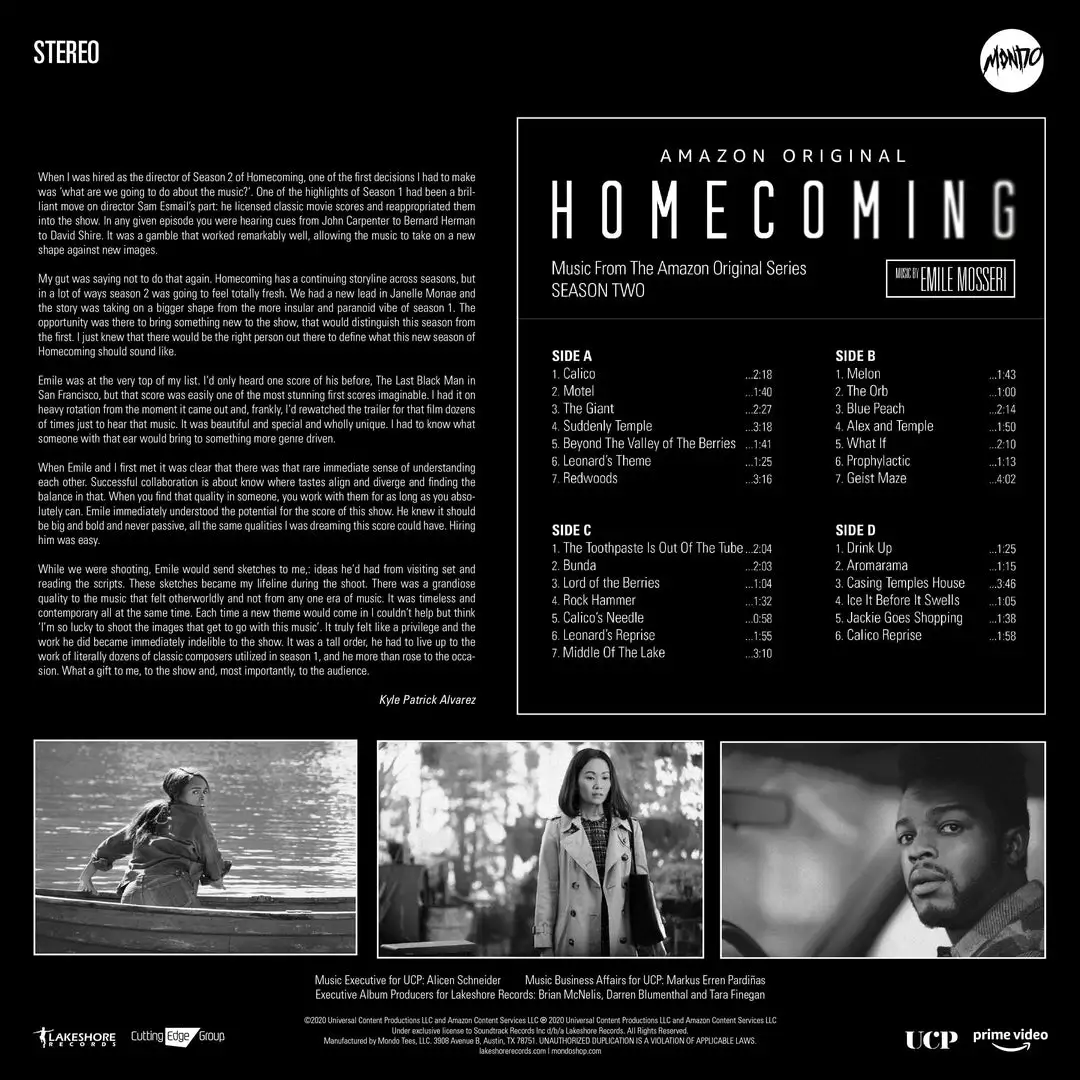 Emile Mosseri Homecoming: Season Two - Original Soundtrack 2XLP Music 5 Emile Mosseri Homecoming: Season Two - Original Soundtrack 2XLP Music