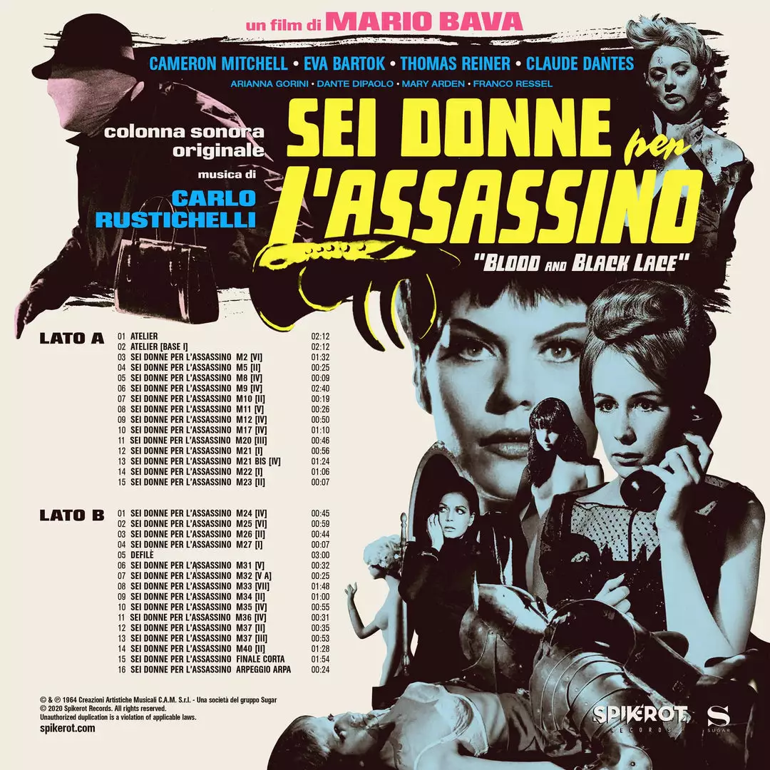 Carlo Rustichelli Music Sei Donne Per L'Assassino (Blood And Black Lace) - Original Motion Picture Soundtrack LP 2 Carlo Rustichelli Music Sei Donne Per L'Assassino (Blood And Black Lace) - Original Motion Picture Soundtrack LP