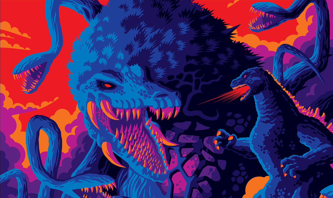 Tom Whalen Godzilla Vs. Biollante Sofubi Variant Poster Posters 2 Tom Whalen Godzilla Vs. Biollante Sofubi Variant Poster Posters
