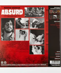 Carlo Maria Cordio Music Absurd (Rosso Sangue) Original Motion Picture Soundtrack 2XLP