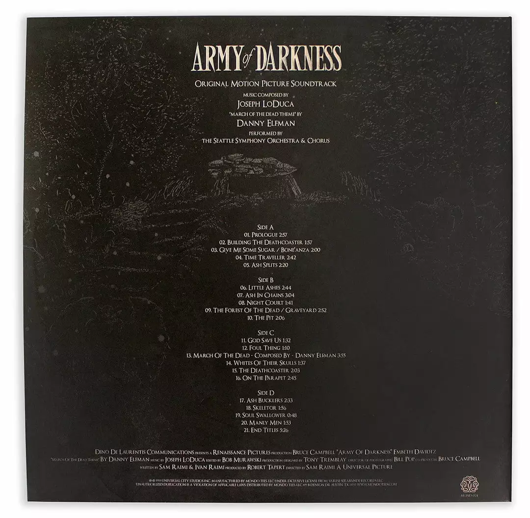 Joe LoDuca Army Of Darkness Original Motion Picture Soundtrack 2XLP Music 12 Joe LoDuca Army Of Darkness Original Motion Picture Soundtrack 2XLP Music
